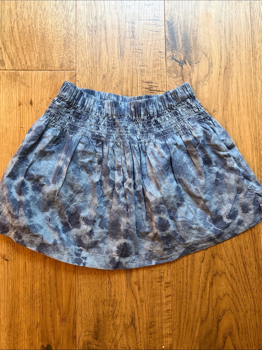 GAP Blue Tie-Dye Smocked Mini Skirt